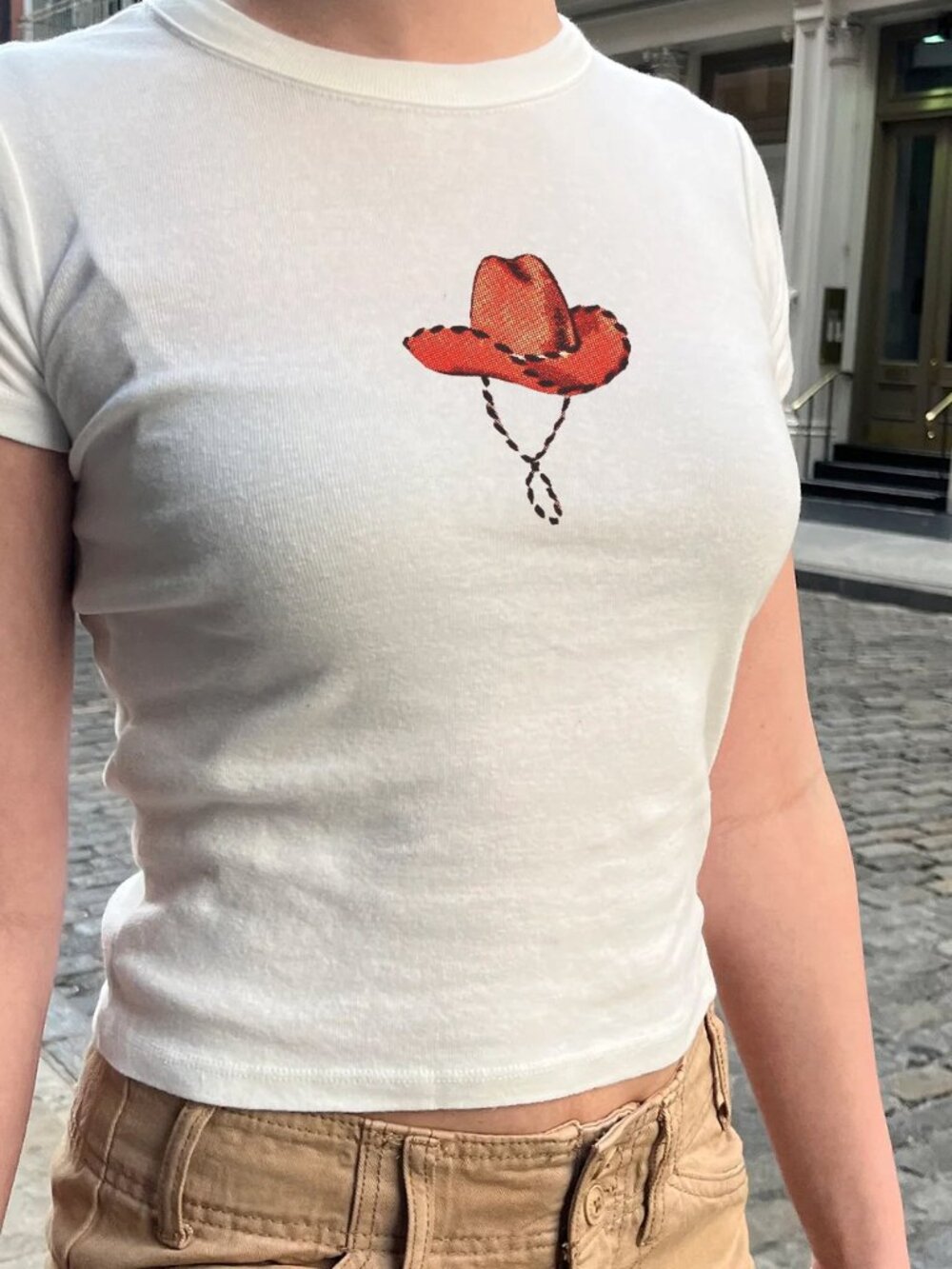 Retro Cowboy Hat Baby Tee | Western Y2K Graphic Shirt | Vintage Cowgirl T-shirt